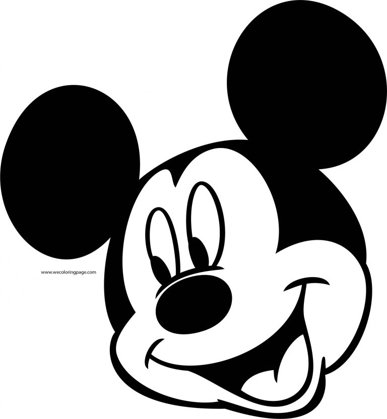 Disney Mickey Face Happy Coloring Page - Wecoloringpage.com