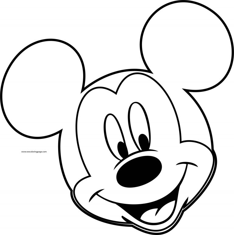 Old Mickey Mouse Face Coloring Page 4 | Wecoloringpage.com