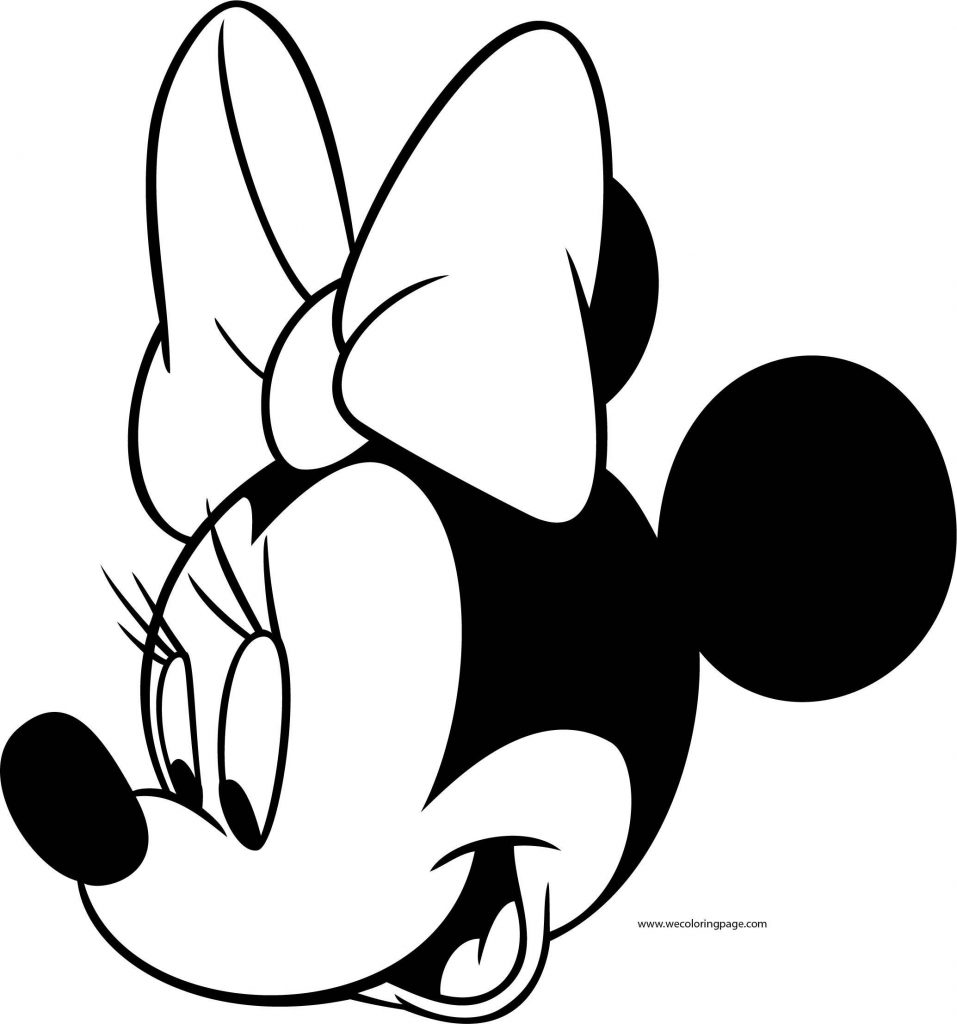 Disney Cute Minnie Girl Face Coloring Page | Wecoloringpage.com