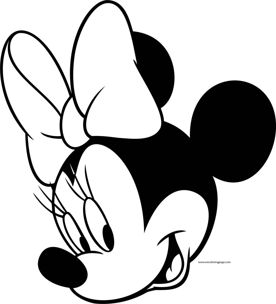 Disney Minnie Girl Side Face Coloring Page - Wecoloringpage.com