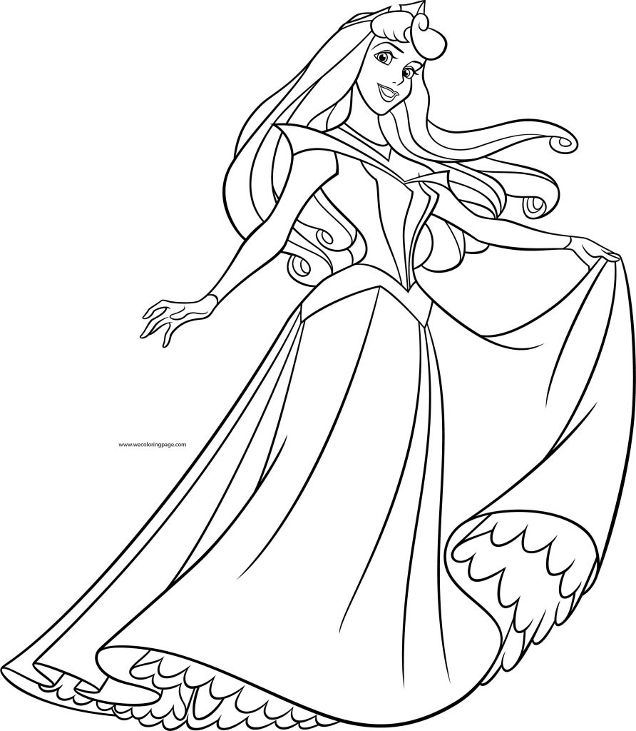 Disney Princess Aurora Pose Coloring Page - Wecoloringpage.com