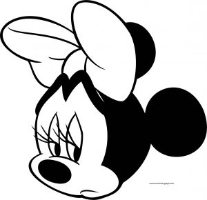 Disney Sad Minnie Girl Sad Face Coloring Page