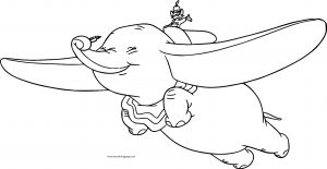 Dumbo Fly Coloring Page 1