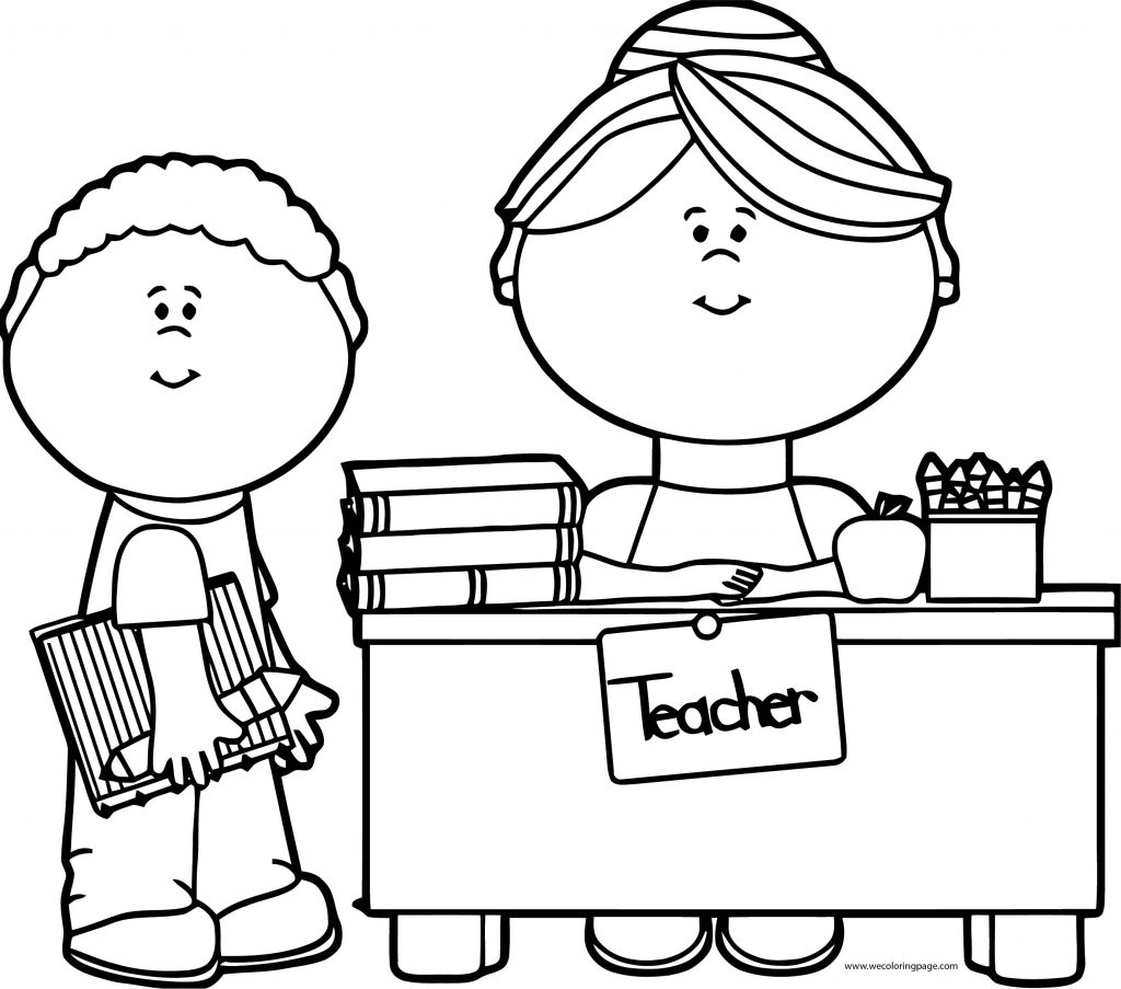 English Teacher Girl Boy Coloring Page - Wecoloringpage.com