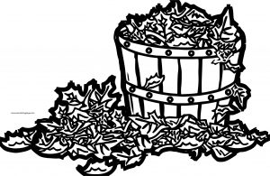 Fall Leaf Bucket Coloring Page