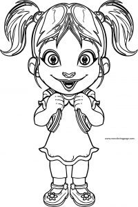 Funny Young Girl Student Coloring Page