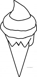 Ice Cream Cornet Cartoon Coloring Page