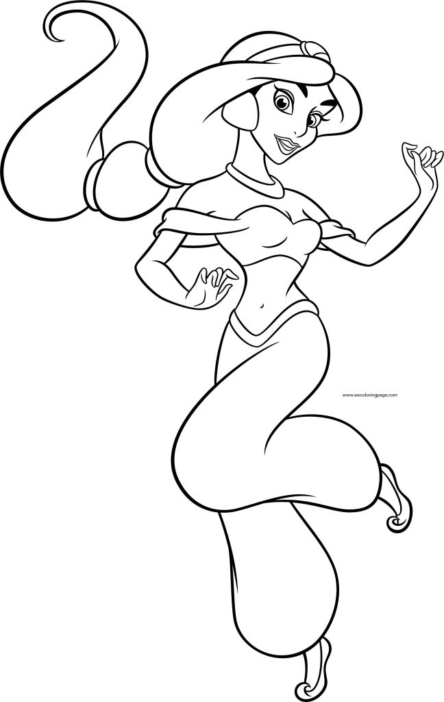 Jasmine Girl Princess Disney Dance Coloring Page - Wecoloringpage.com