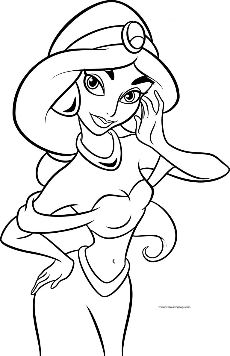 Jasmine Girl Princess Disney Half Coloring Page - Wecoloringpage.com