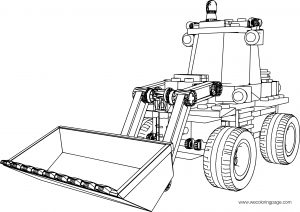 LEGO Excavator Truck Up View Coloring Page