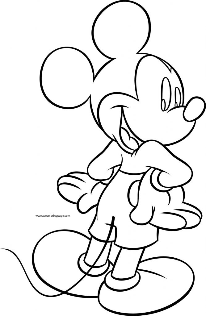 Mickey Big Size Back Side Coloring Page - Wecoloringpage.com