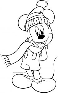 Mickey Big Size Snow Coloring Page