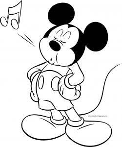 Mickey Mouse Disney Music Time Full Coloring Page