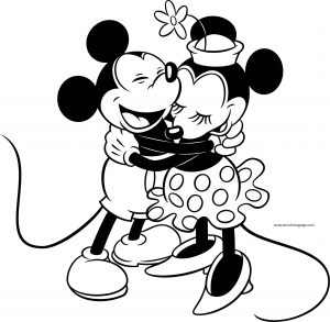 Old Mickey Minnie Mouse Coloring Page 2