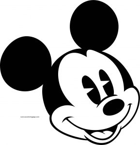 Old Mickey Mouse Face Coloring Page 4