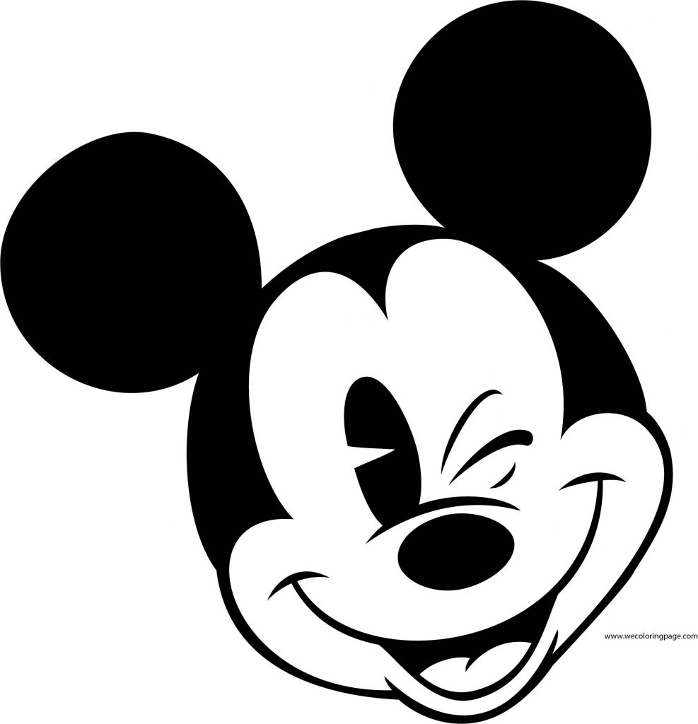 Disney Mickey Face Blush Coloring Page | Wecoloringpage.com