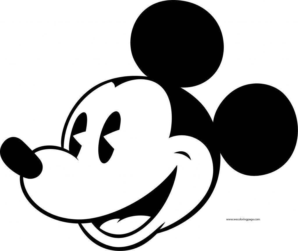 Disney Mickey Face Blush Coloring Page | Wecoloringpage.com