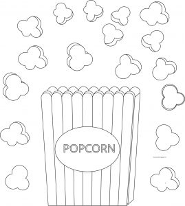 Popcorn And Box Coloring Page