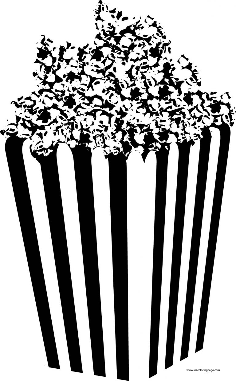 Popcorn And Box Coloring Page | Wecoloringpage.com