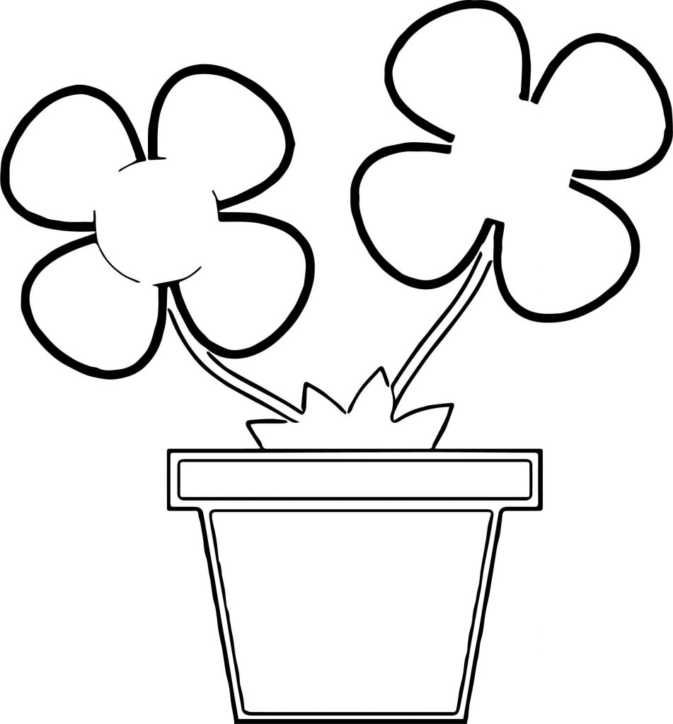 Potted Flowers Coloring Page - Wecoloringpage.com