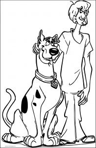 Scooby Doo Coloring Page Together Shaggy