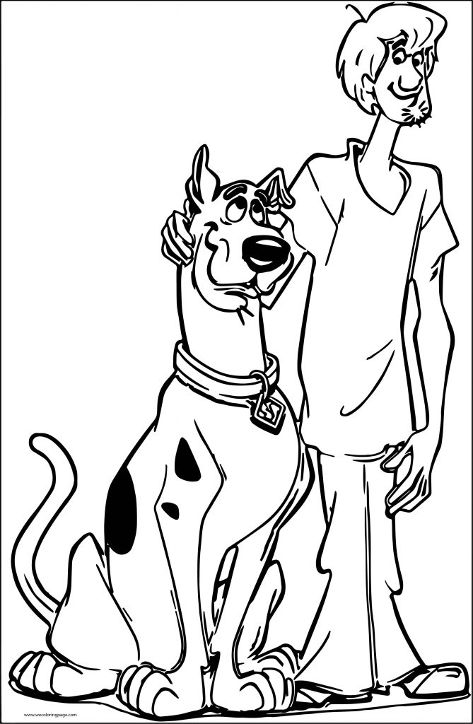 Scooby Doo Coloring Page Together Shaggy - Wecoloringpage.com