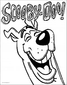 Scooby Doo Face Laugh Coloring Page