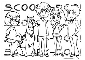 Scooby Doo Full Friends Chibi Kids Coloring Page