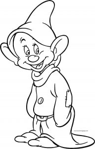 Snow White Disney Dopey Coloring Page 07