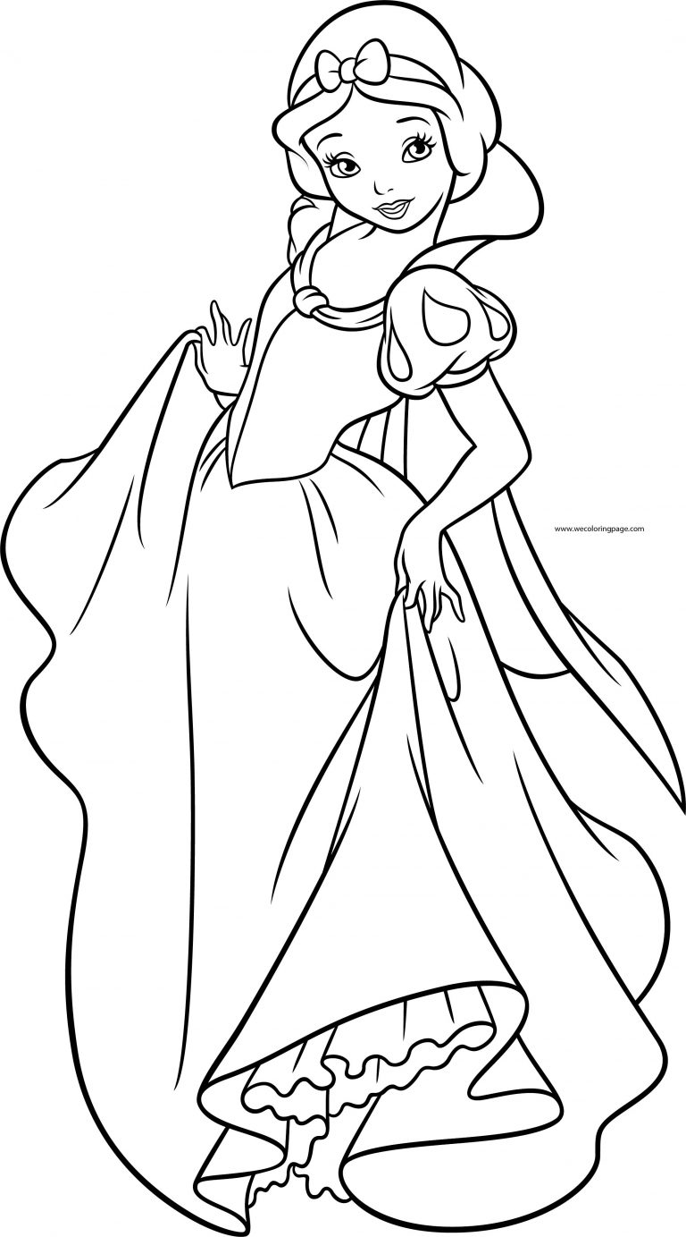 Snow White Girl Princess Dance Coloring Page - Wecoloringpage.com