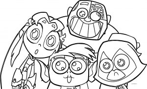 Teen Titans Go Robin Big Team Coloring Pages