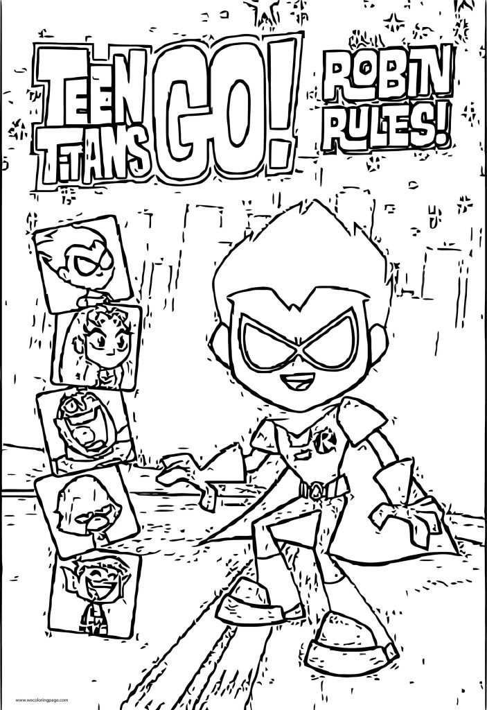 Teen Titans Go Robin Rules Cover Coloring Page - Wecoloringpage.com