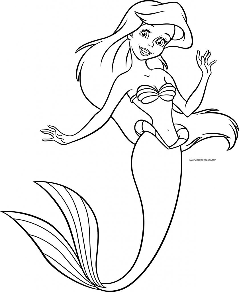 The Little Mermaid Sweet Face Coloring Page | Wecoloringpage.com