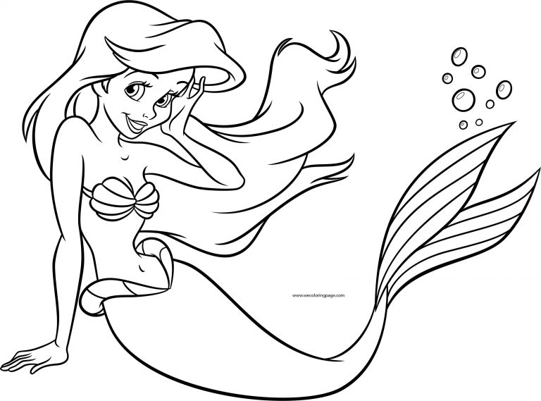 The Little Mermaid Pose Coloring Page - Wecoloringpage.com