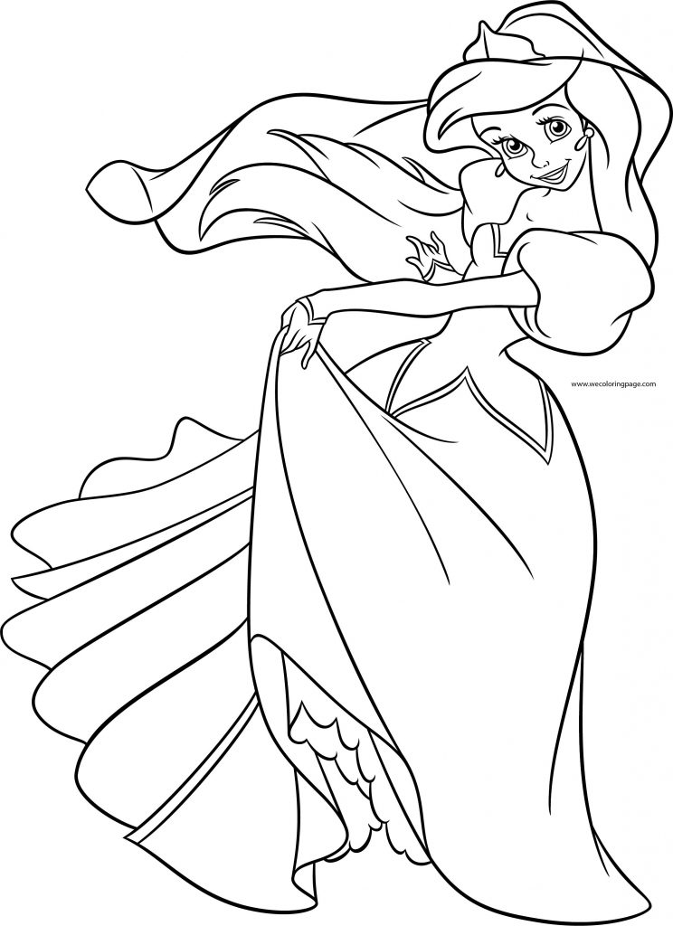 The Little Mermaid Sweet Face Coloring Page | Wecoloringpage.com