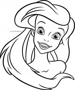 The Little Mermaid Sweet Face Coloring Page