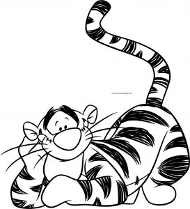 Tigger Relax Pose Coloring Page