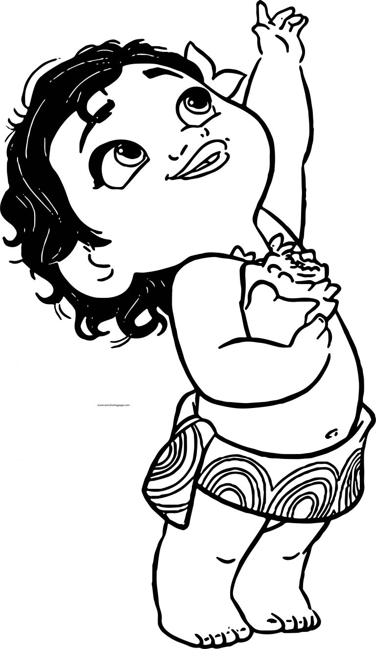 Toddler Moana Touch Up Girl Kid Coloring Page - Wecoloringpage.com