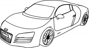 Audi R8 Bold Line Coloring Page