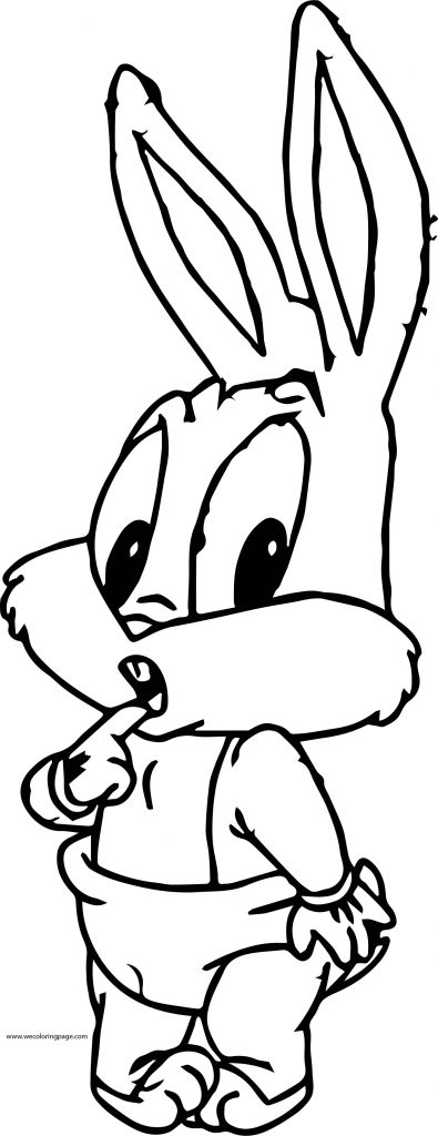 Baby Bugs Bunny Thinking Coloring Page - Wecoloringpage.com