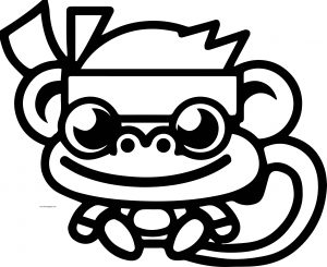 Moshi Monsters Karate Kid Monkey Coloring Page