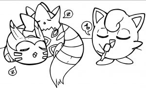 Togepi Furret And Jigglypuff Coloring Page