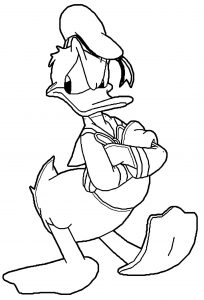 Donald Duck Waiting Coloring Page WeColoringPage