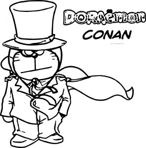 Doraemon Conan Coloring Page