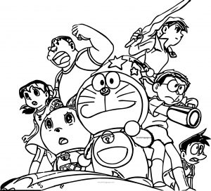 Doraemon Star Team Coloring Page