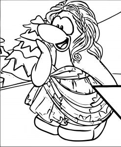 Dress For A Prom On Club Penguin Coloring Page