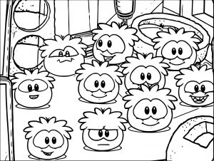 Get A Puffle On Club Penguin Coloring Page