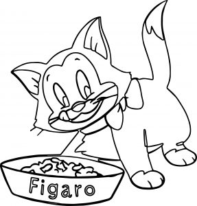 Pinocchio Figaro Cat Coloring Page