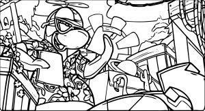 Rookie Club Penguin Coloring Page