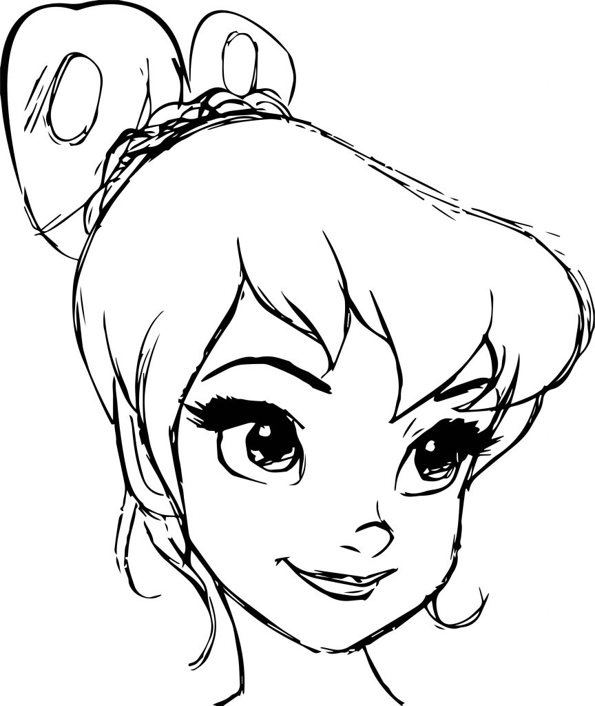 Beauty Girl Face Sketch Coloring Page - Wecoloringpage.com